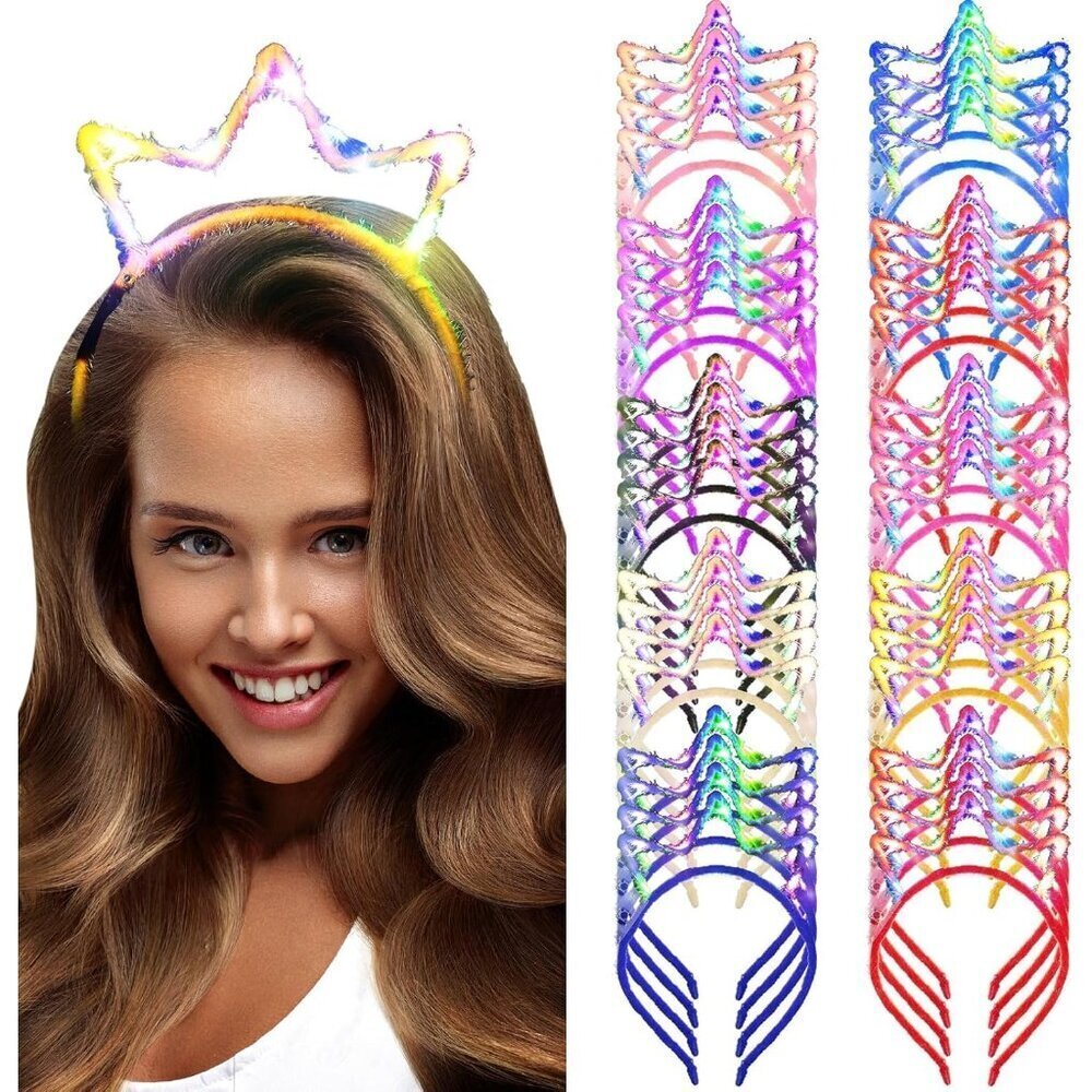 Light Up Crown Headband LED Glow Hair Accessory for Parties & Celebrations